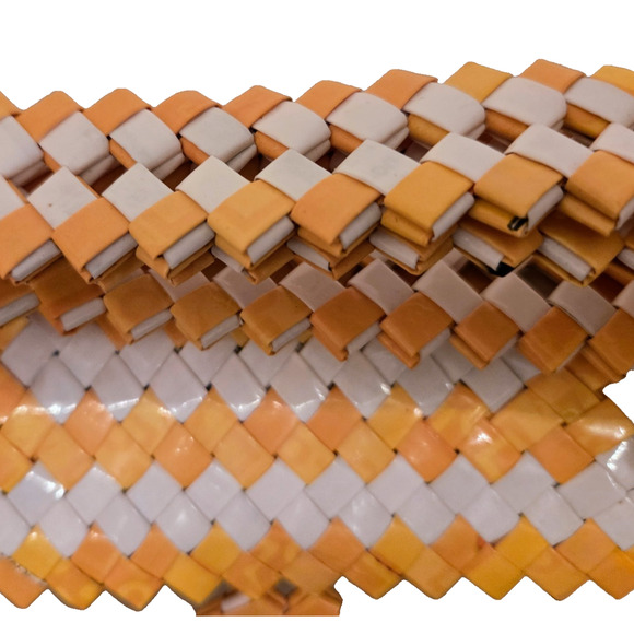 Prison Art wrapper handmade purse yellow white - Picture 7 of 9